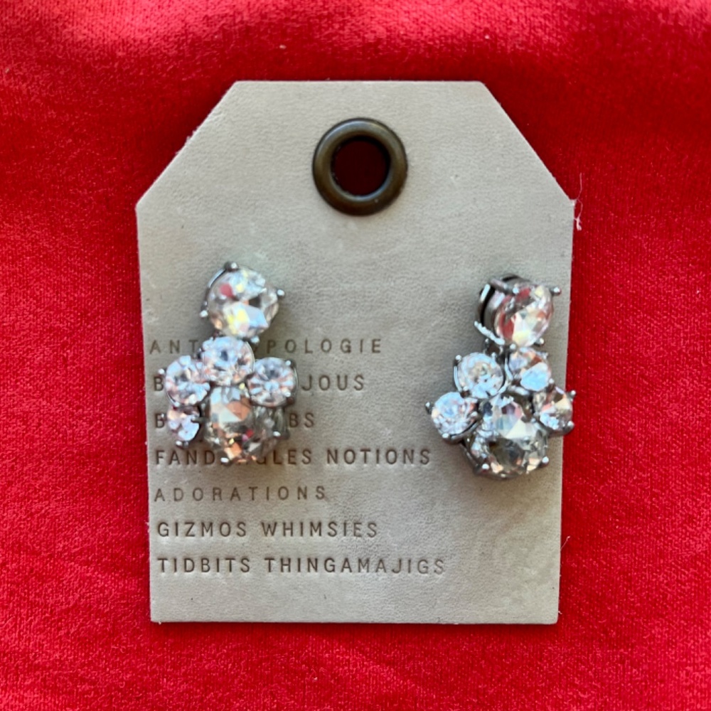 Clear crystal earrings - Picture 2 of 2